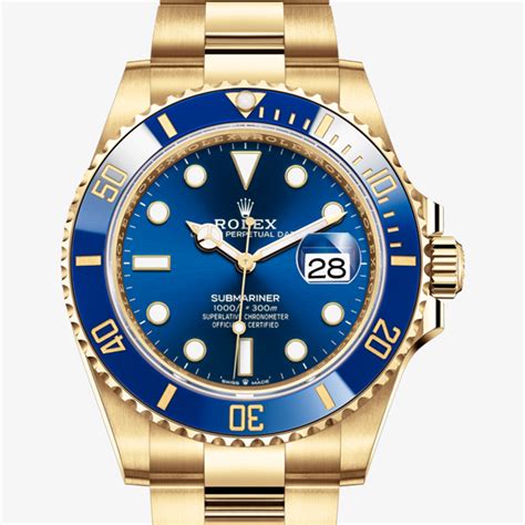 Rolex Submariner Date in Oyster, 41 mm, yellow gold